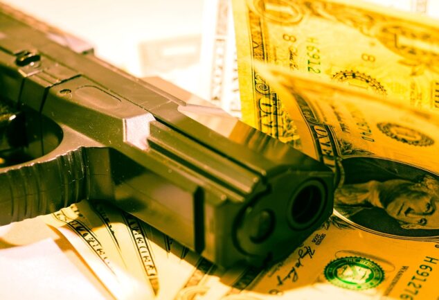 money, pistol, dollar